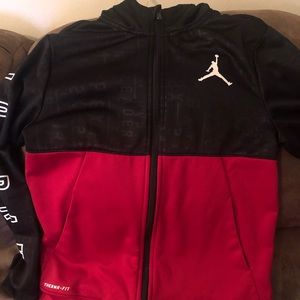 Boys red and black Jordan hoodie XL